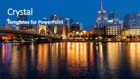  Presentation with pittsburgh - Presentation featuring pittsburgh skyline from the allegheny background and a ocean colored foreground