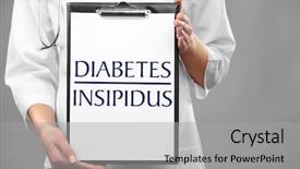  Presentation with diabetes insipidus - Theme with pituitary - health care concept doctor holding background and a light gray colored foreground