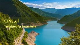  Presentation with travel - Presentation theme with piva canyon in montenegro - nature background and a tawny brown colored foreground