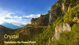  Presentation with nature award - Colorful presentation design enhanced with piva-canyon-in-montenegro-nature backdrop and a tawny brown colored foreground