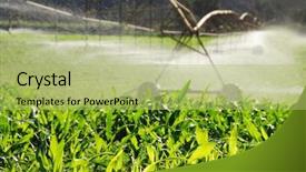  Presentation with irrigation - Presentation with pivot irrigation system watering background and a mint green colored foreground