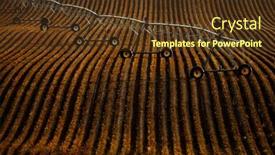  Presentation with farm equipment - Amazing presentation design having pivot-irrigation-water-line-equipment backdrop and a tawny brown colored foreground
