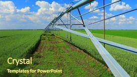  Presentation with irrigation - Amazing presentation design having pivots - pivot irrigation in wheat field backdrop and a tawny brown colored foreground