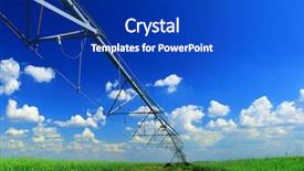  Presentation with irrigation - Beautiful PPT theme featuring pivots - pivot irrigation in wheat field backdrop and a royal blue colored foreground