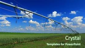  Presentation with irrigation - Colorful presentation theme enhanced with pivots - pivot irrigation in wheat field backdrop and a tawny brown colored foreground