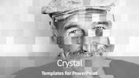  Presentation with mosaic - Amazing presentation theme having pixelated - man collage mosaic concept backdrop and a gray colored foreground