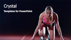  Presentation with drug design - Amazing PPT layouts having pixelated design of woman sprinter backdrop and a black colored foreground