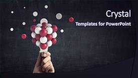  Presentation with light bulb - Colorful slide set enhanced with pixelated light bulb development concept backdrop and a wine colored foreground