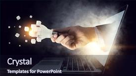  Presentation with light bulb graduation cap - PPT theme enhanced with pixelated light bulb development concept background and a wine colored foreground