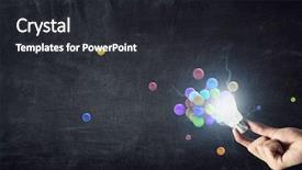  Presentation with light bulb - PPT layouts with pixelated light bulb development concept background and a dark gray colored foreground