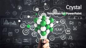  Presentation with light bulb or lightbulb - Cool new PPT theme with pixelated light bulb development concept backdrop and a dark gray colored foreground