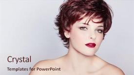  Presentation with crop - Colorful slide deck enhanced with pixies - beautiful young woman with red backdrop and a lemonade colored foreground