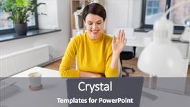  Presentation with business communication - Audience pleasing PPT theme consisting of pixies - business communication and technology concept backdrop and a gray colored foreground