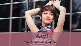  Presentation with tank - Colorful PPT theme enhanced with pixies - happy young woman in city backdrop and a  colored foreground