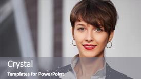  Presentation with city street - Slide deck featuring pixies - happy young woman walking background and a gray colored foreground