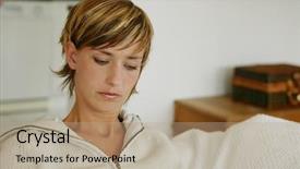  Presentation with ventilation home - Slides with pixies - portrait of an attractive woman background and a coral colored foreground