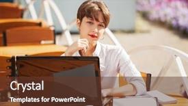  Presentation with fashion - Presentation theme featuring pixies - young fashion business woman using background and a tawny brown colored foreground