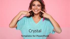  Presentation with close up baby girl knitted - Colorful slide deck enhanced with pixis - close-up photo of beautiful brunette backdrop and a light blue colored foreground