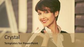  Presentation with fashion handbag - Audience pleasing theme consisting of pixis - happy young fashion woman walking backdrop and a coral colored foreground