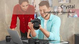  Presentation with german shepherd two young puppys - Slide deck featuring pixis - two young photographers discussing picture background and a  colored foreground