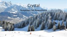  Presentation with skiing - Theme featuring pizol famous swiss skiing resort background and a light blue colored foreground