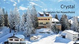  Presentation with skiing - Presentation design featuring pizol famous swiss skiing resort background and a light blue colored foreground