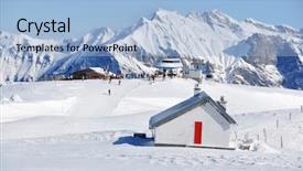  Presentation with skiing - Amazing PPT theme having pizol-famous-swiss-skiing-resort backdrop and a light blue colored foreground
