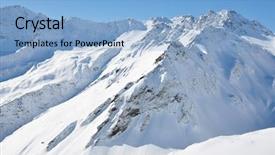  Presentation with skiing - PPT theme enhanced with pizol famous swiss skiing resort background and a light blue colored foreground