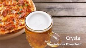  Presentation with beer - Slides with pizza and glass of beer background and a  colored foreground