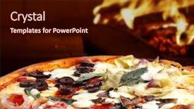  Presentation with lilac flowers bunch over wood - Cool new slide deck with pizza baked in wood oven backdrop and a wine colored foreground