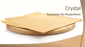  Presentation with pizza - PPT theme with pizza board and napkin isolated background and a cream colored foreground