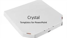  Presentation with pizza - Colorful slide set enhanced with pizza box isolated on white backdrop and a  colored foreground