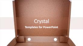  Presentation with pizza - PPT theme having pizza box isolated on white background and a coral colored foreground