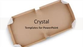  Presentation with pizza - Slide deck enhanced with pizza box isolated on white background and a coral colored foreground