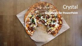  Presentation with pineapple - Audience pleasing theme consisting of pizza buffalo chicken pizza backdrop and a coral colored foreground