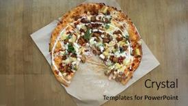  Presentation with chicken little chicks - Presentation theme enhanced with pizza buffalo chicken pizza background and a coral colored foreground