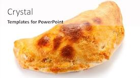  Presentation with pizza - Presentation theme consisting of pizza calzone on white background background and a white colored foreground