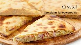  Presentation with tuna - Slide set featuring hot stuff - pizza calzone with tuna background and a yellow colored foreground
