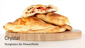  Presentation with pizza - Amazing PPT layouts having pizza calzones on wooden board backdrop and a lemonade colored foreground