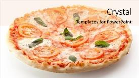  Presentation with oregano - Audience pleasing slide set consisting of pizza caprese made with mozzarella tomatoes oregano and basil backdrop and a lemonade colored foreground