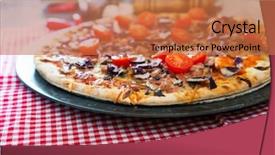  Presentation with pizza - Amazing slide deck having pizza cooked with standard cooked backdrop and a coral colored foreground