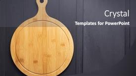  Presentation with rustic - Amazing slides having pizza-cutting-board-at-rustic backdrop and a dark gray colored foreground