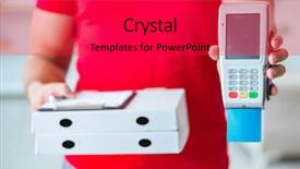  Presentation with pos - Slide deck featuring pizza delivery being paid background and a red colored foreground