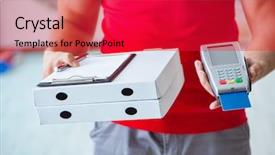  Presentation with pos - Theme having pizza delivery being paid background and a red colored foreground
