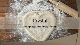  Presentation with shape heart - PPT layouts with pizza dough in heart shape background and a mint green colored foreground