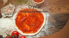  Presentation with dough - Cool new theme with pizza dough with ingredients backdrop and a red colored foreground