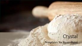  Presentation with dough - Colorful slide set enhanced with pizza dough backdrop and a soft green colored foreground