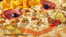  Presentation with street children - Theme enhanced with pizza-for-children-on-wooden background and a yellow colored foreground