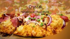  Presentation with pizza technology - Slide deck consisting of pizza hawaiian pizza pineapple pizza background and a gold colored foreground