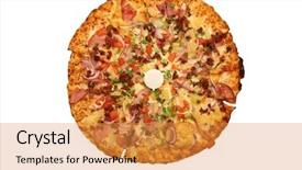  Presentation with white cheese - PPT theme enhanced with pizza hawaiian pizza pineapple pizza background and a gold colored foreground